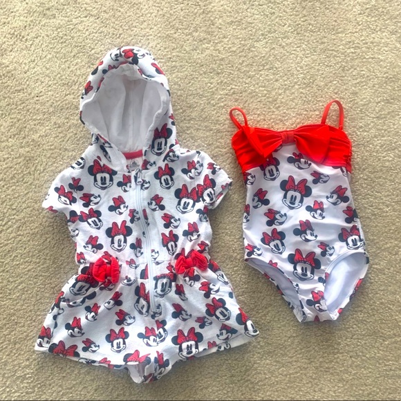 Disney Other - DisneyStore MINNIE MOUSE swim suit & coverup